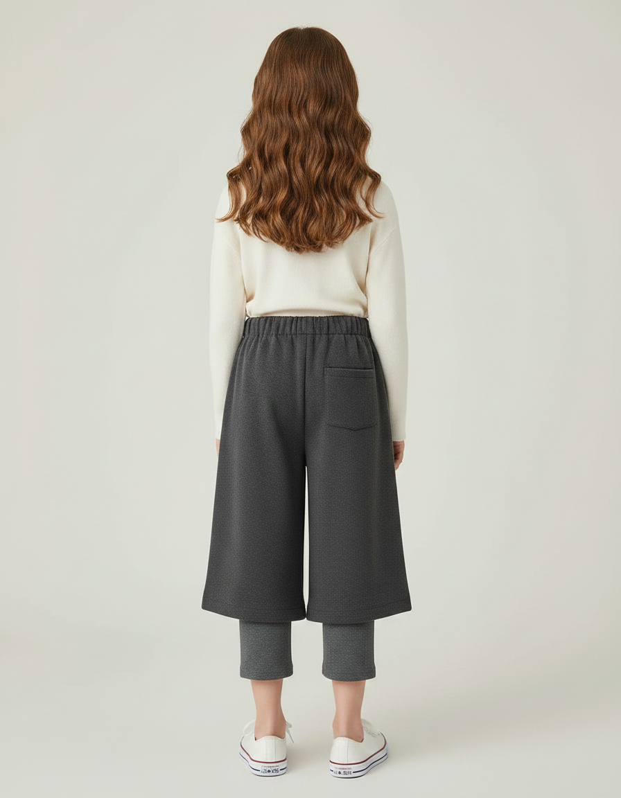 Pantalon Gris Ample Chaud Enfant Hiver Molletonné - vue 2