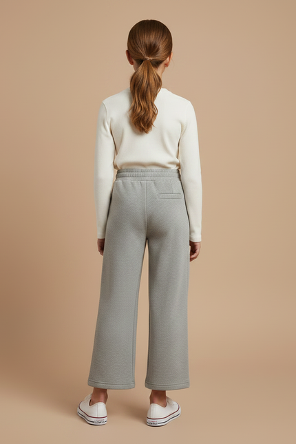Pantalon Gris Ample Molletonné Fille Décontracté - vue 2