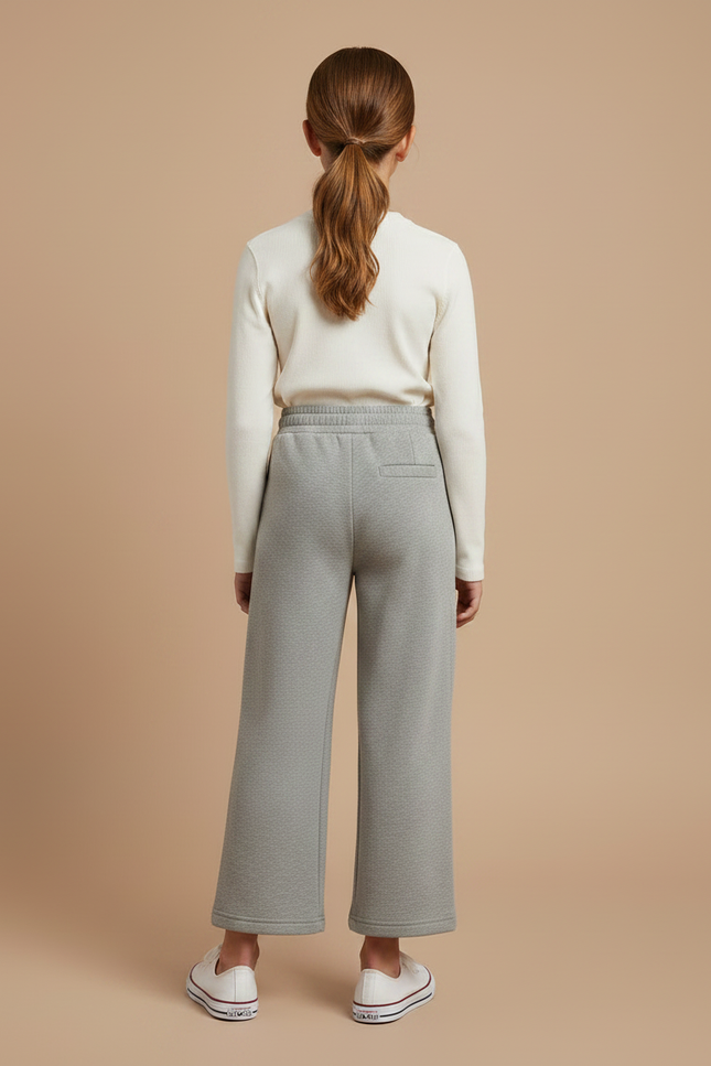Pantalon Gris Ample Molletonné Fille Décontracté - vue 2