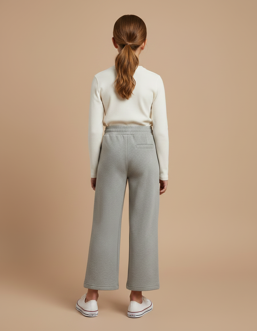 Pantalon Gris Ample Molletonné Fille Décontracté - vue 2