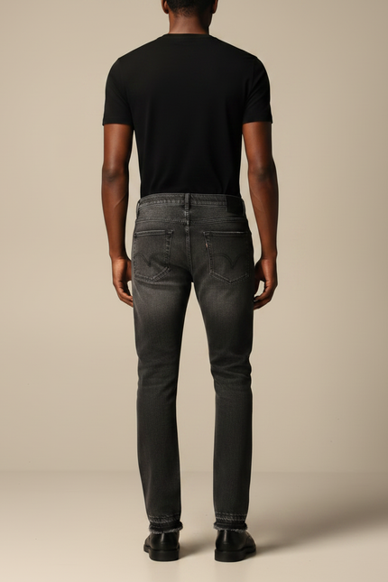 Pantalon Gris Denim Droit Décontracté Homme - Jean - vue 2