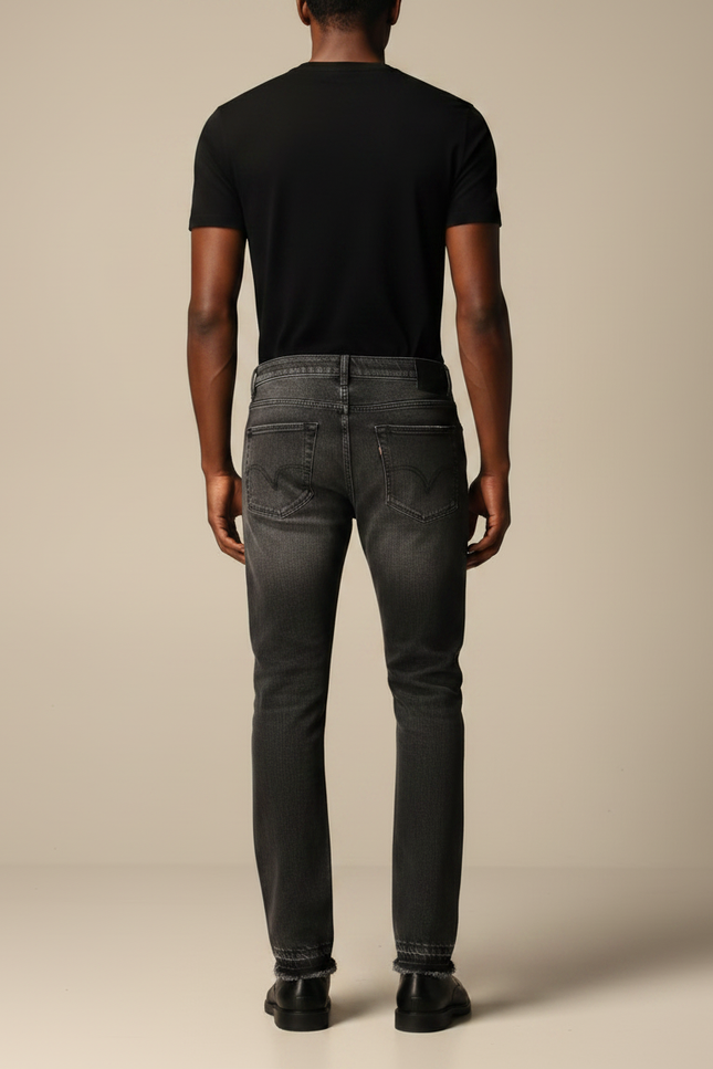 Pantalon Gris Denim Droit Décontracté Homme - Jean - vue 2