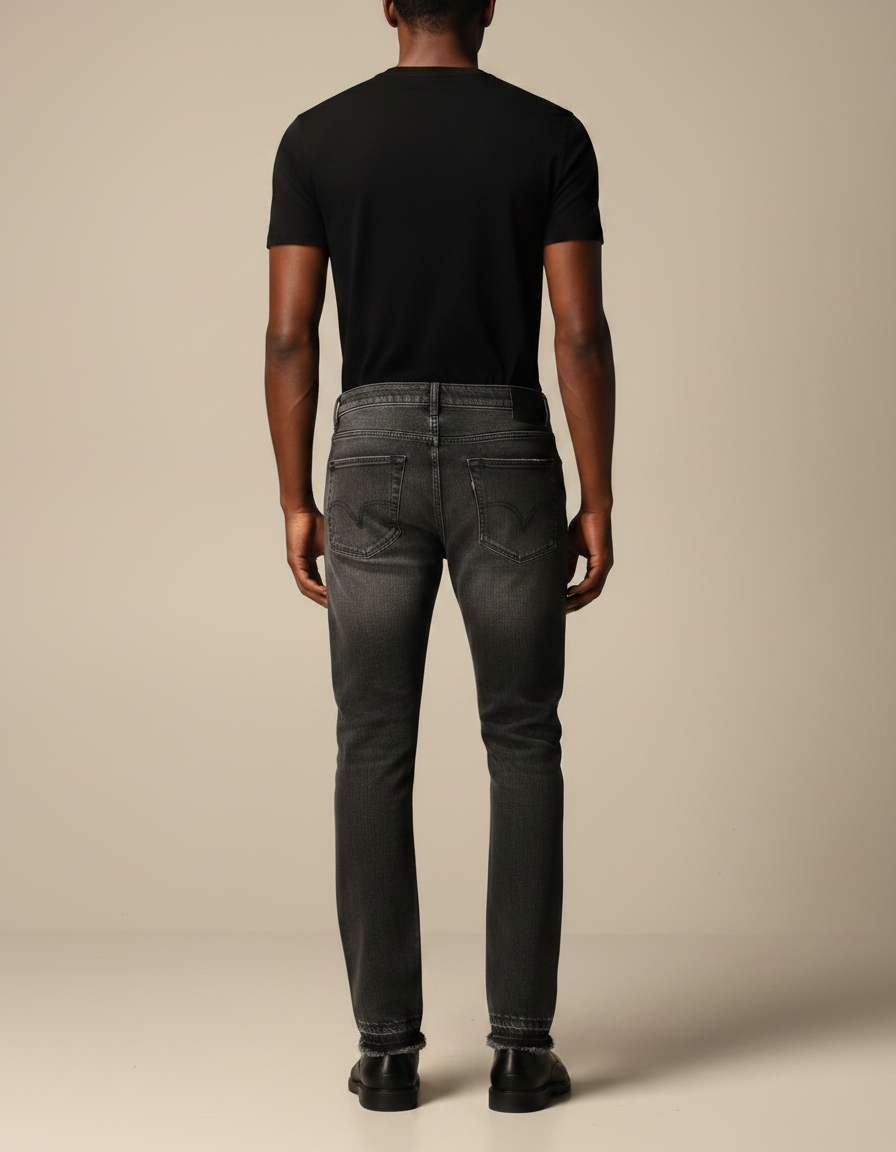 Pantalon Gris Denim Droit Décontracté Homme - Jean - vue 2