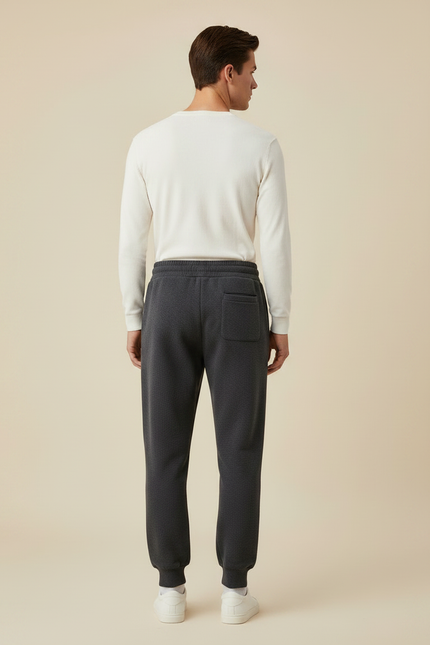 Pantalon Gris Molletonné Confortable Jogging Homme - vue 2
