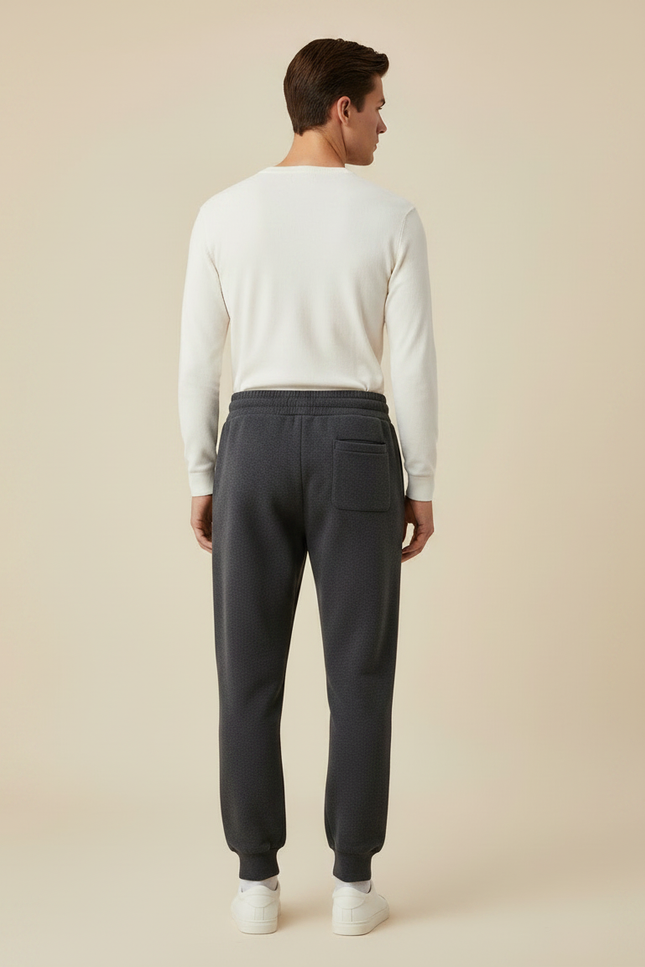 Pantalon Gris Molletonné Confortable Jogging Homme - vue 2