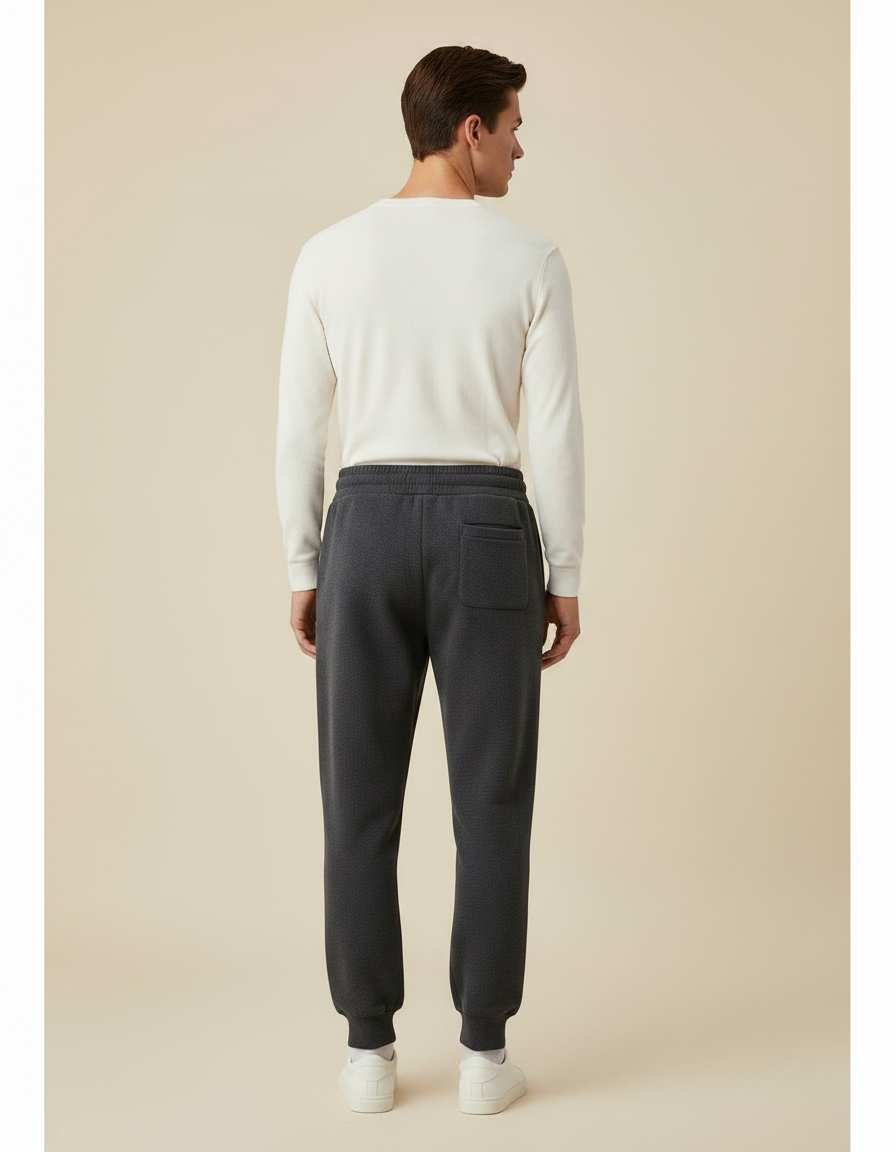 Pantalon Gris Molletonné Confortable Jogging Homme - vue 2