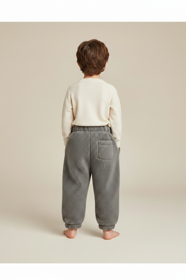 Pantalon Gris Polaire Doux Chaud Ample Enfant - Molleton - vue 2