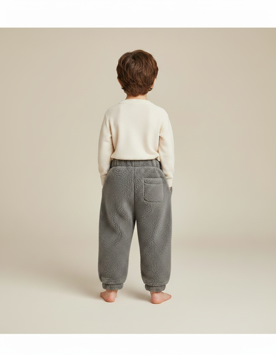 Pantalon Gris Polaire Doux Chaud Ample Enfant - Molleton - vue 2