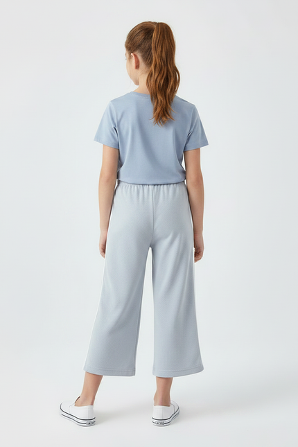 Pantalon Gris Ample Décontracté Confortable Fille - Maille - vue 2