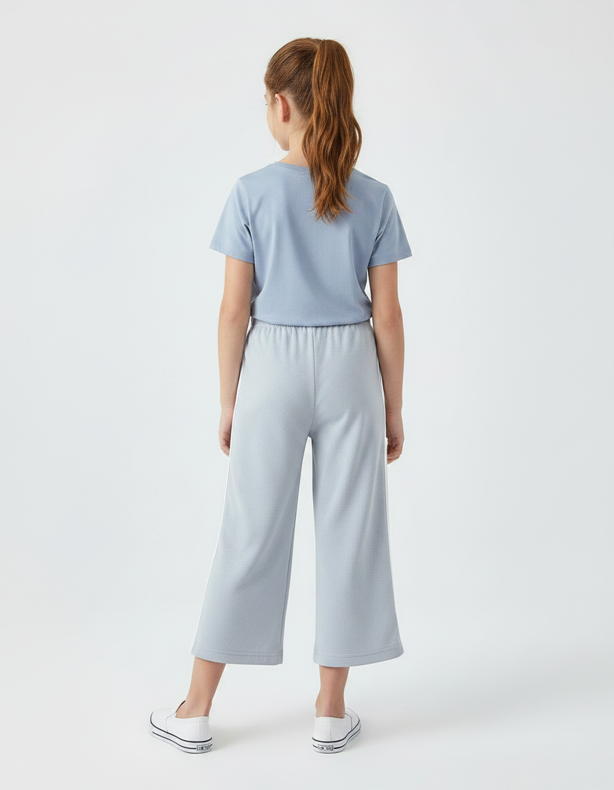 Pantalon Gris Ample Décontracté Confortable Fille - Maille - vue 2