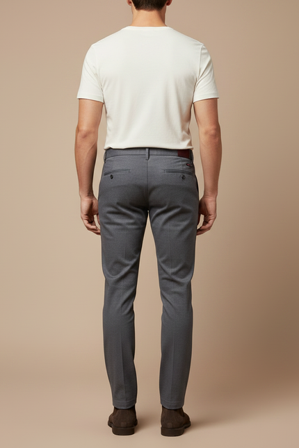 Pantalon Gris Slim Habillé Élégant Homme - Gabardine - vue 2