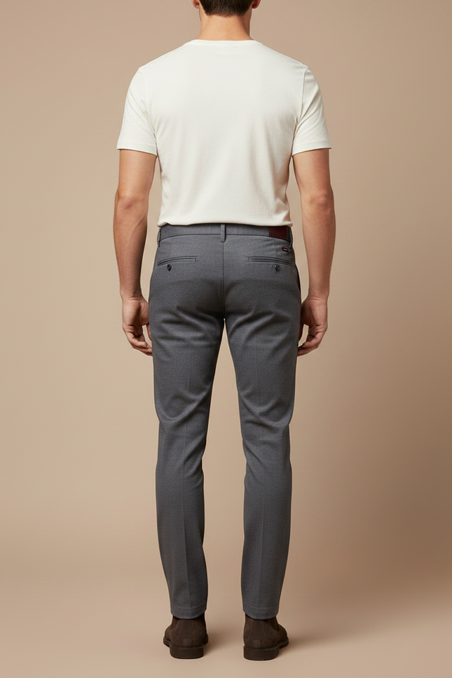 Pantalon Gris Slim Habillé Élégant Homme - Gabardine - vue 2