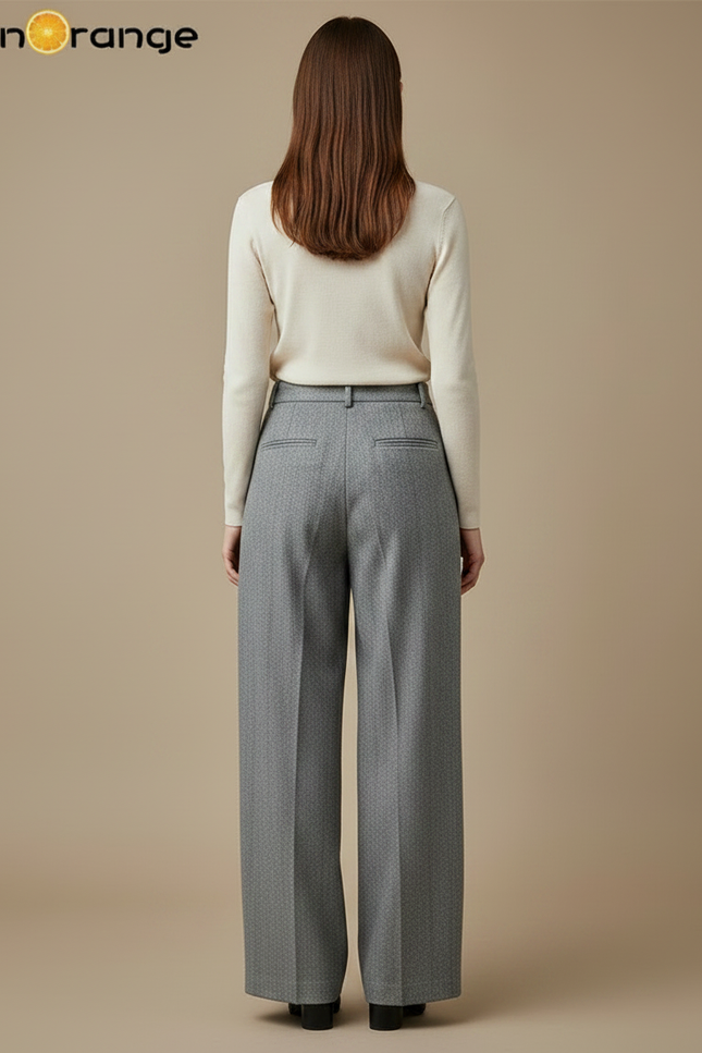 Pantalon Tweed Gris Femme - vue 2