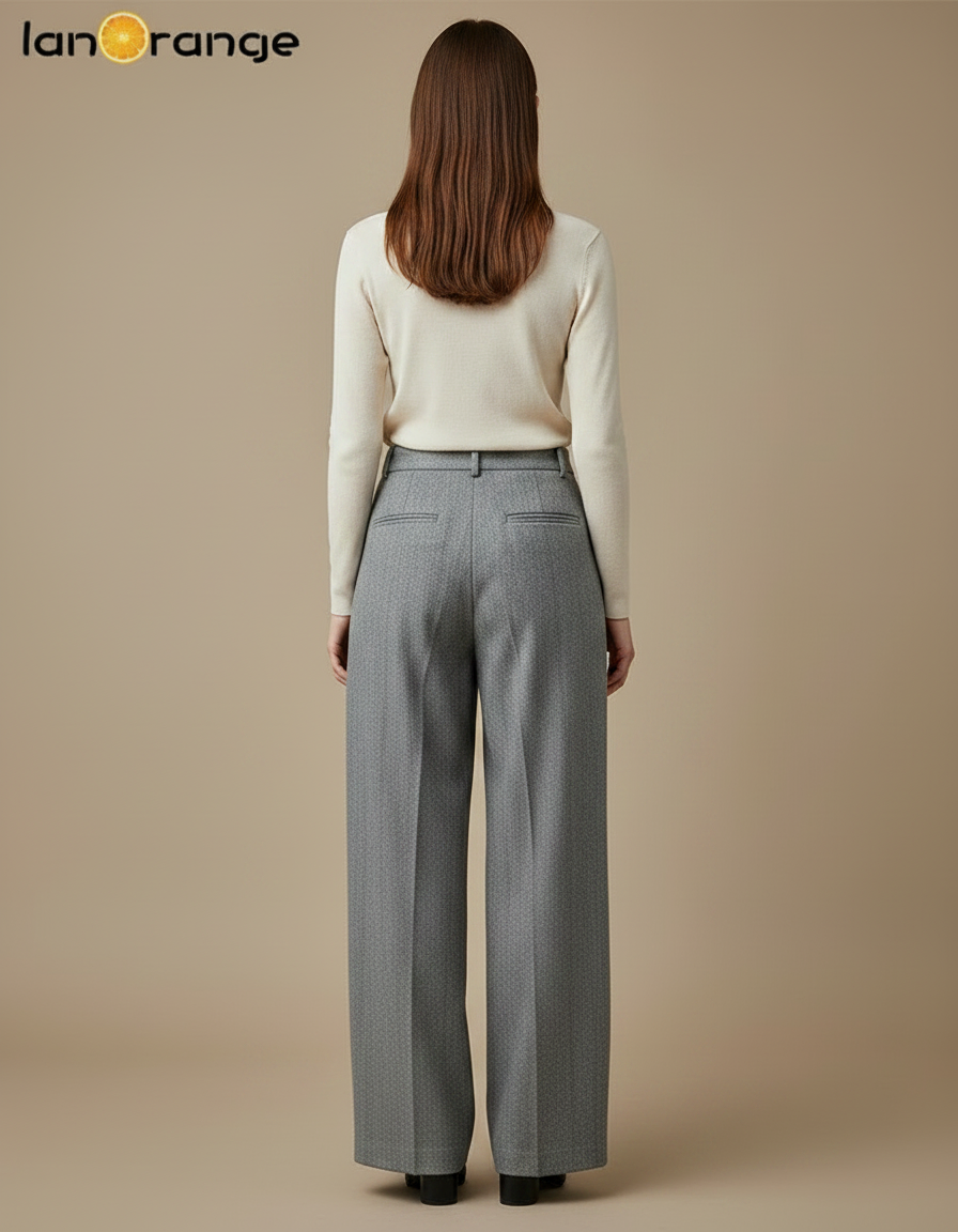 Pantalon Tweed Gris Femme - vue 2