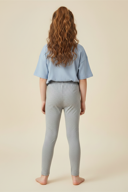 Pantalon Gris Enfant Coton Extensible Confortable - vue 2