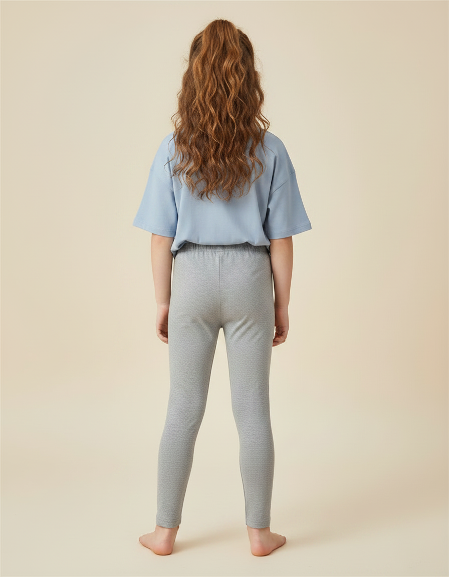Pantalon Gris Enfant Coton Extensible Confortable - vue 2
