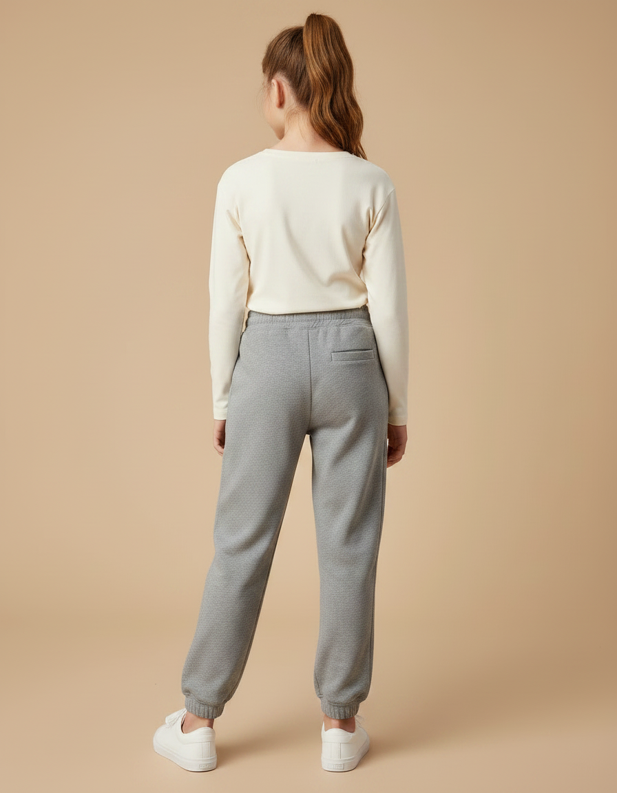 Pantalon Gris Coton Molletonné Mickey Enfant Décontracté - vue 2