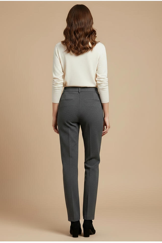 Pantalon Pince Gris Femme - Laine - vue 2