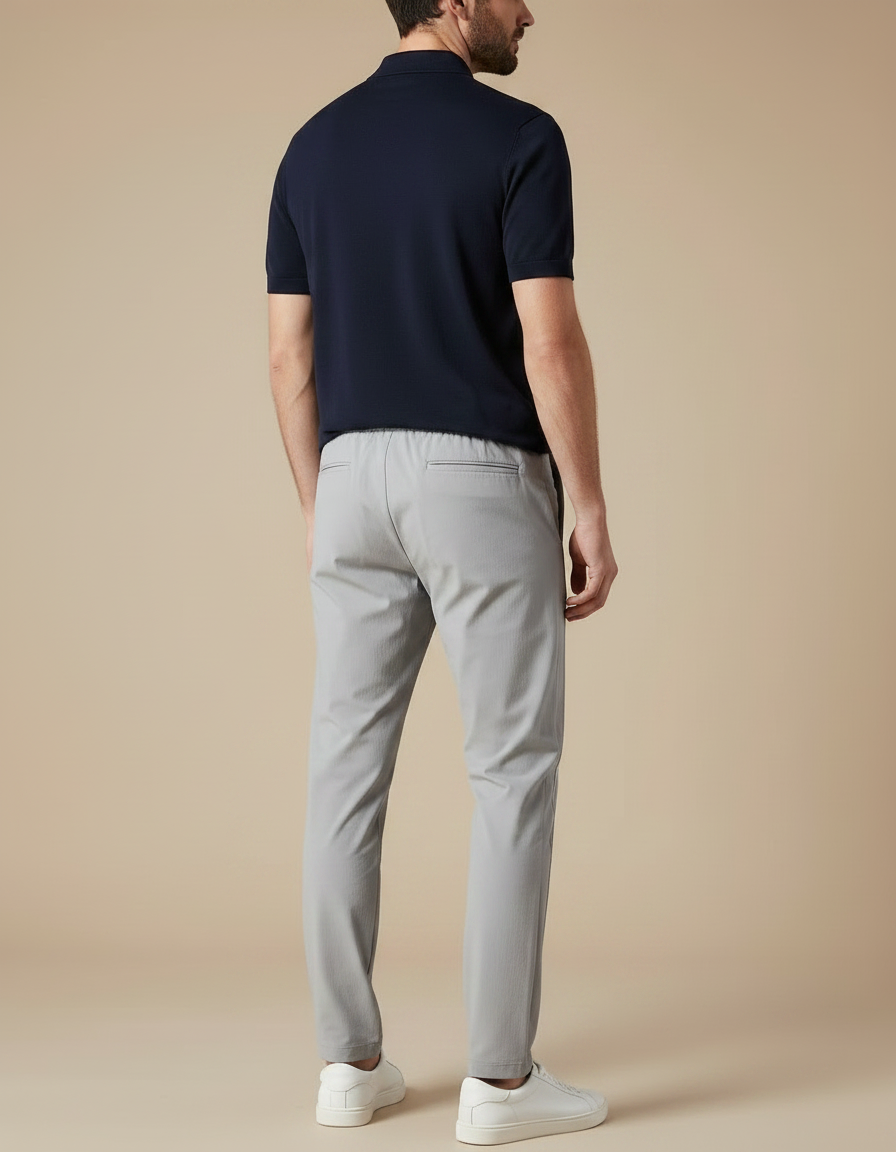 Pantalon Gris Homme Décontracté Cordon Élastique - Polyester - vue 2