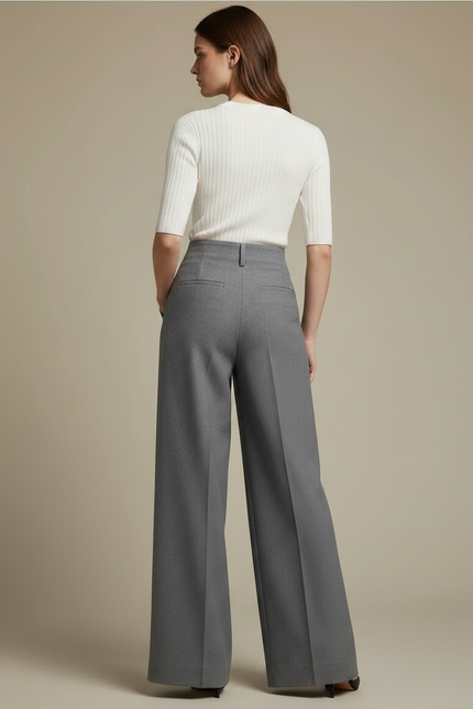 Pantalon Gris Pince - Laine - vue 2