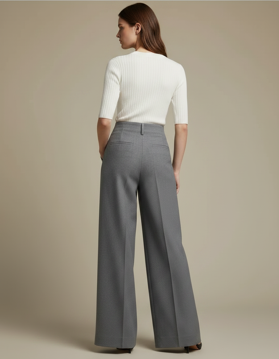 Pantalon Gris Pince - Laine - vue 2