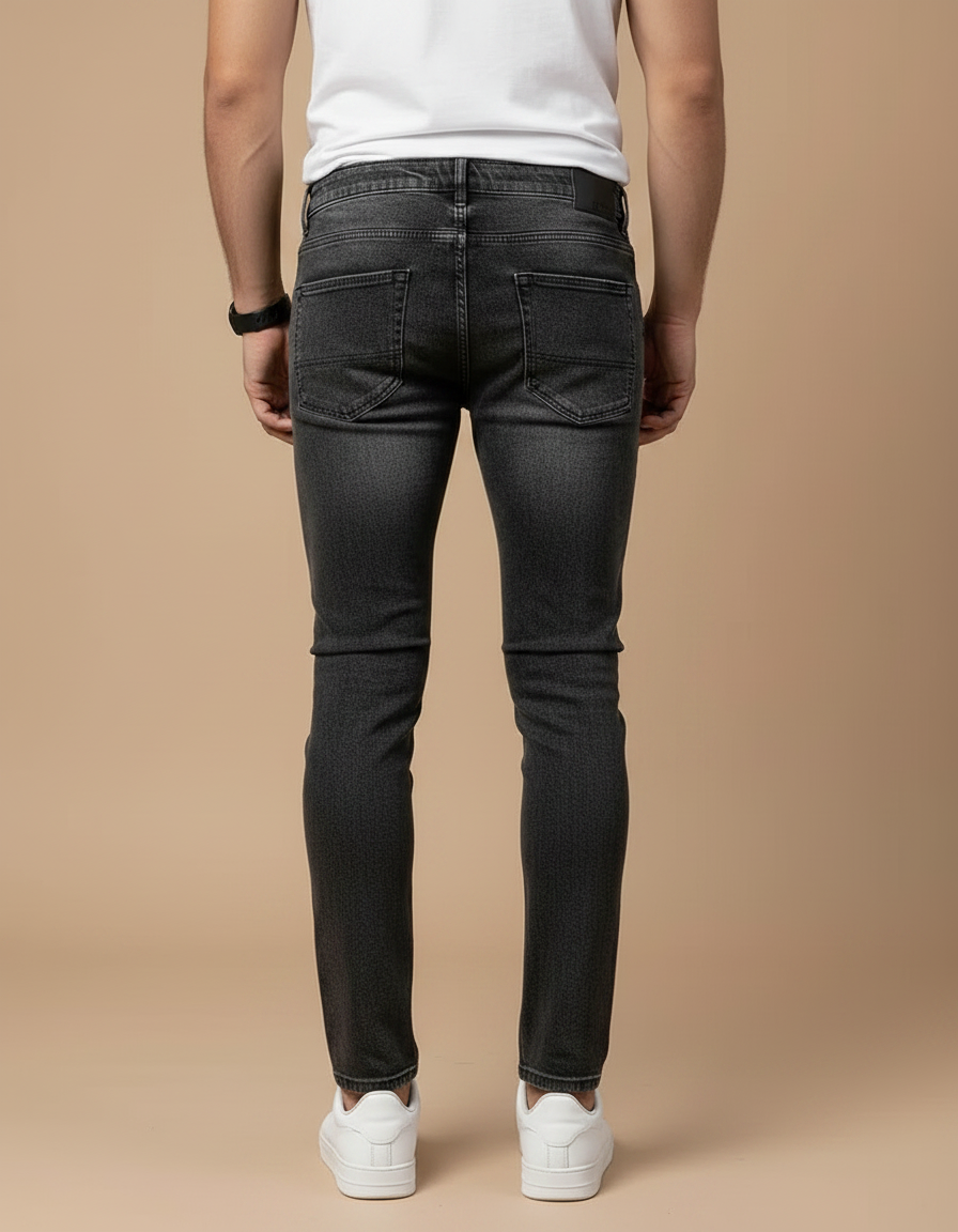 Pantalon Gris Slim Délavé Stretch Homme - Jean - vue 2