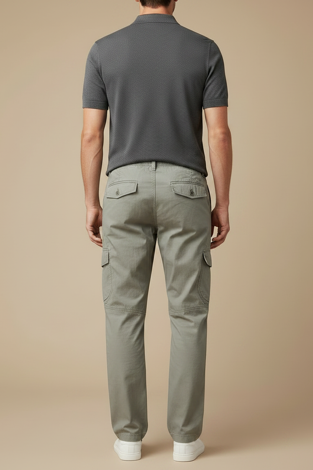 Pantalon Gris Cargo Coton Décontracté Homme - Kaki - vue 2