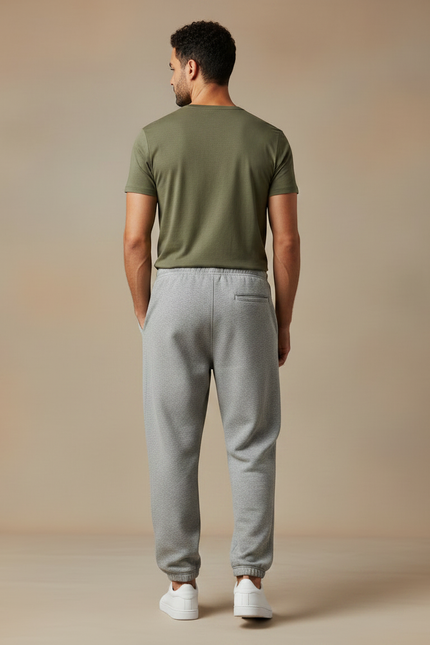 Pantalon Gris Ample Molletonné Confortable Jogging - vue 2
