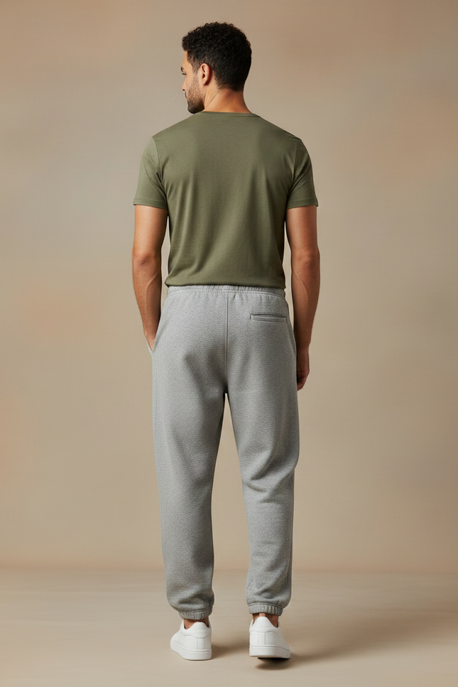 Pantalon Gris Ample Molletonné Confortable Jogging - vue 2