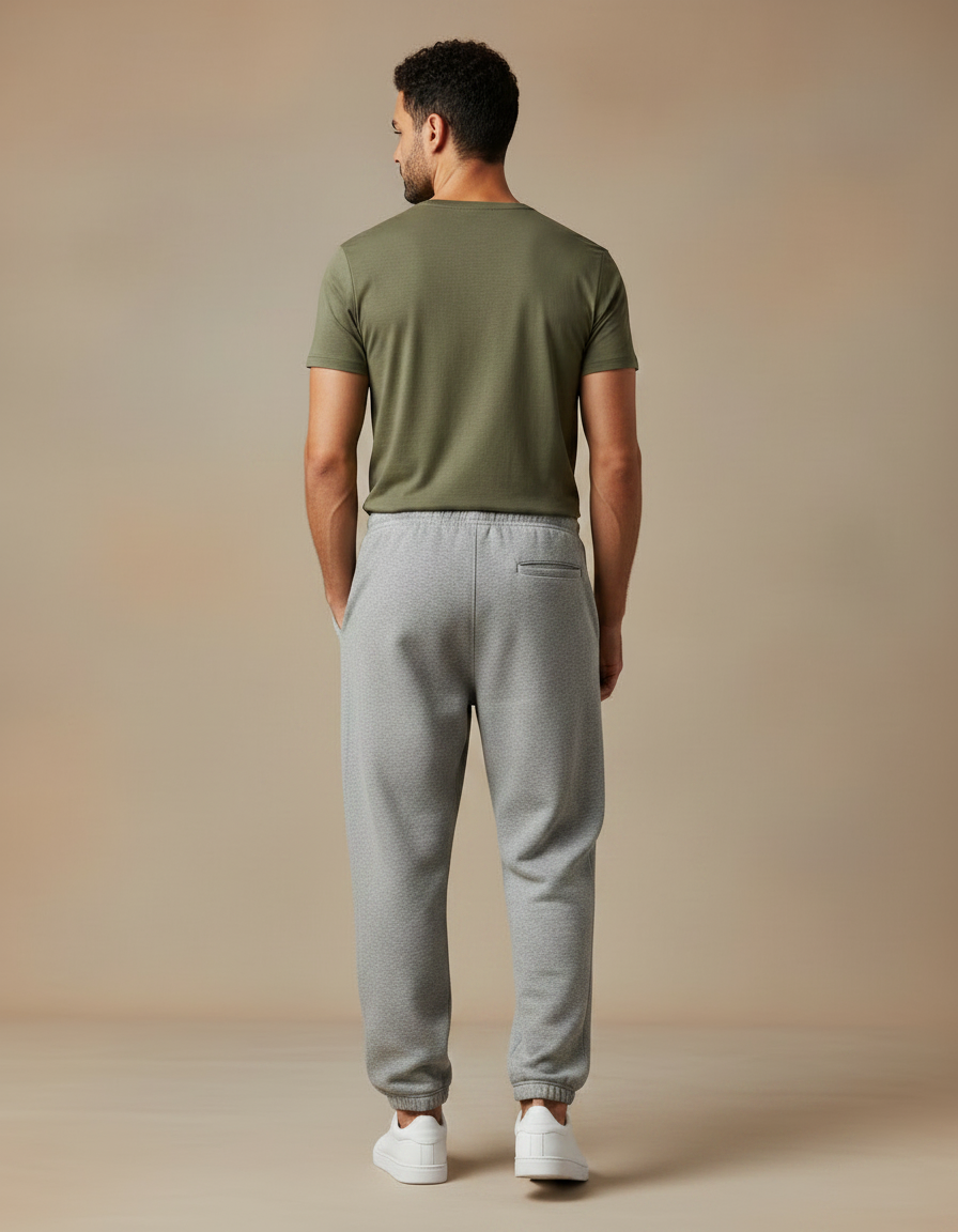 Pantalon Gris Ample Molletonné Confortable Jogging - vue 2