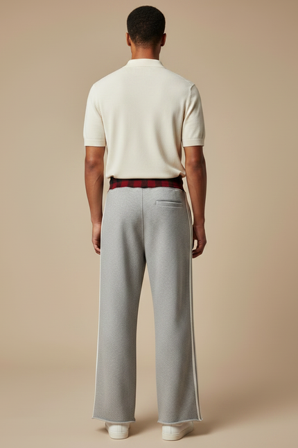 Pantalon Gris Ample Cordon Sport Casual Homme - Molleton - vue 2