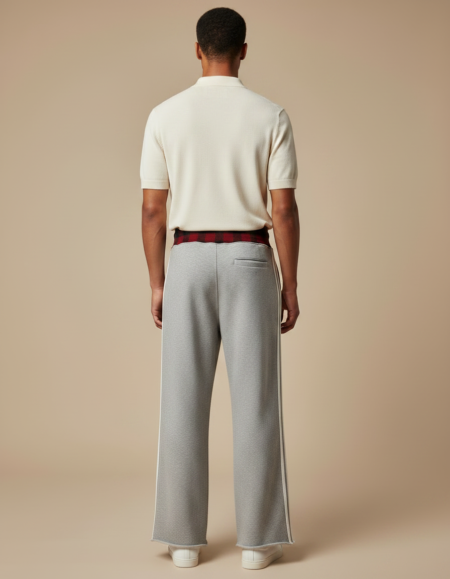 Pantalon Gris Ample Cordon Sport Casual Homme - Molleton - vue 2
