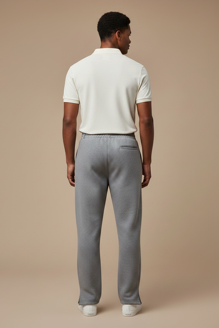 Pantalon Gris Droit Décontracté Molletonné Homme - vue 2