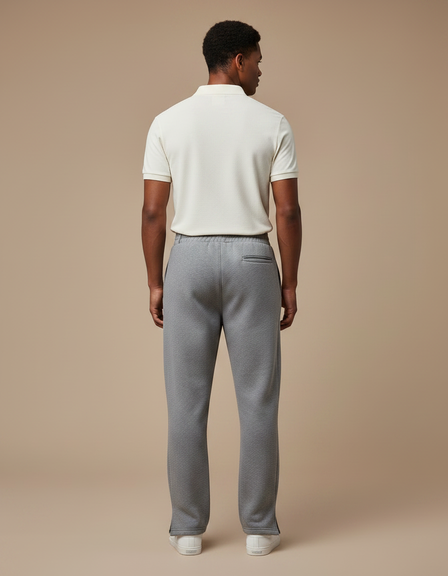 Pantalon Gris Droit Décontracté Molletonné Homme - vue 2
