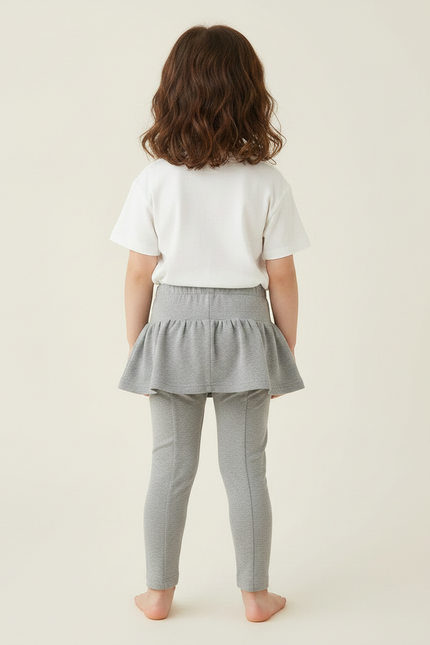 Pantalon Gris Jupe-culotte Confortable Enfant Fille - Maille - vue 2
