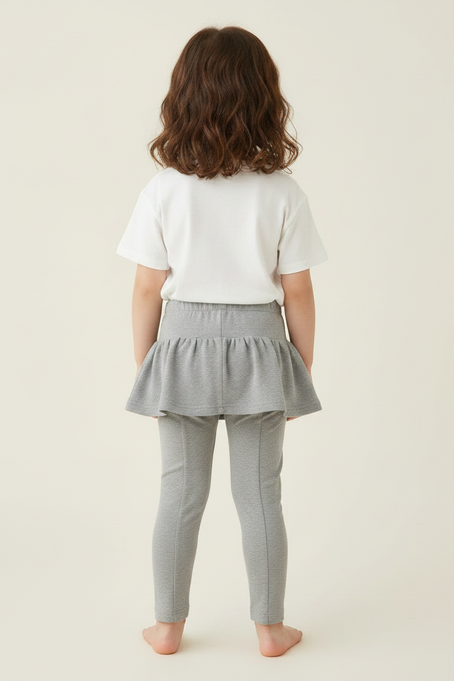 Pantalon Gris Jupe-culotte Confortable Enfant Fille - Maille - vue 2