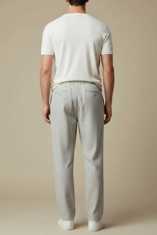 Pantalon Flanelle Gris Clair Homme - Laine - vue 2