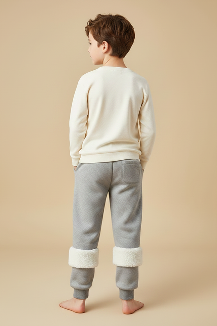 Pantalon Gris Molletonné Doublé Polaire Enfant Garçon - vue 2