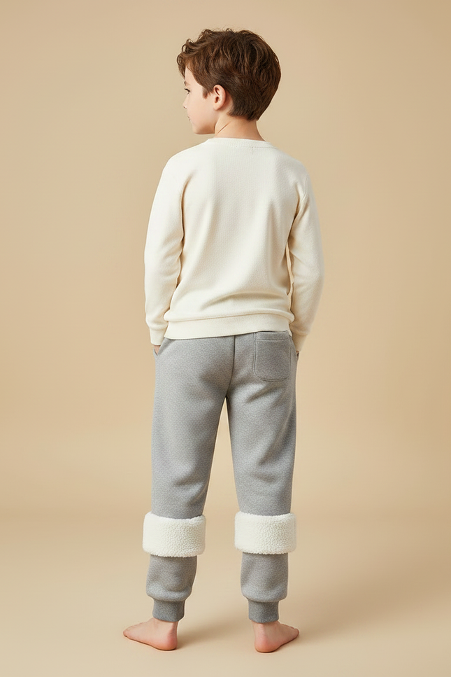 Pantalon Gris Molletonné Doublé Polaire Enfant Garçon - vue 2