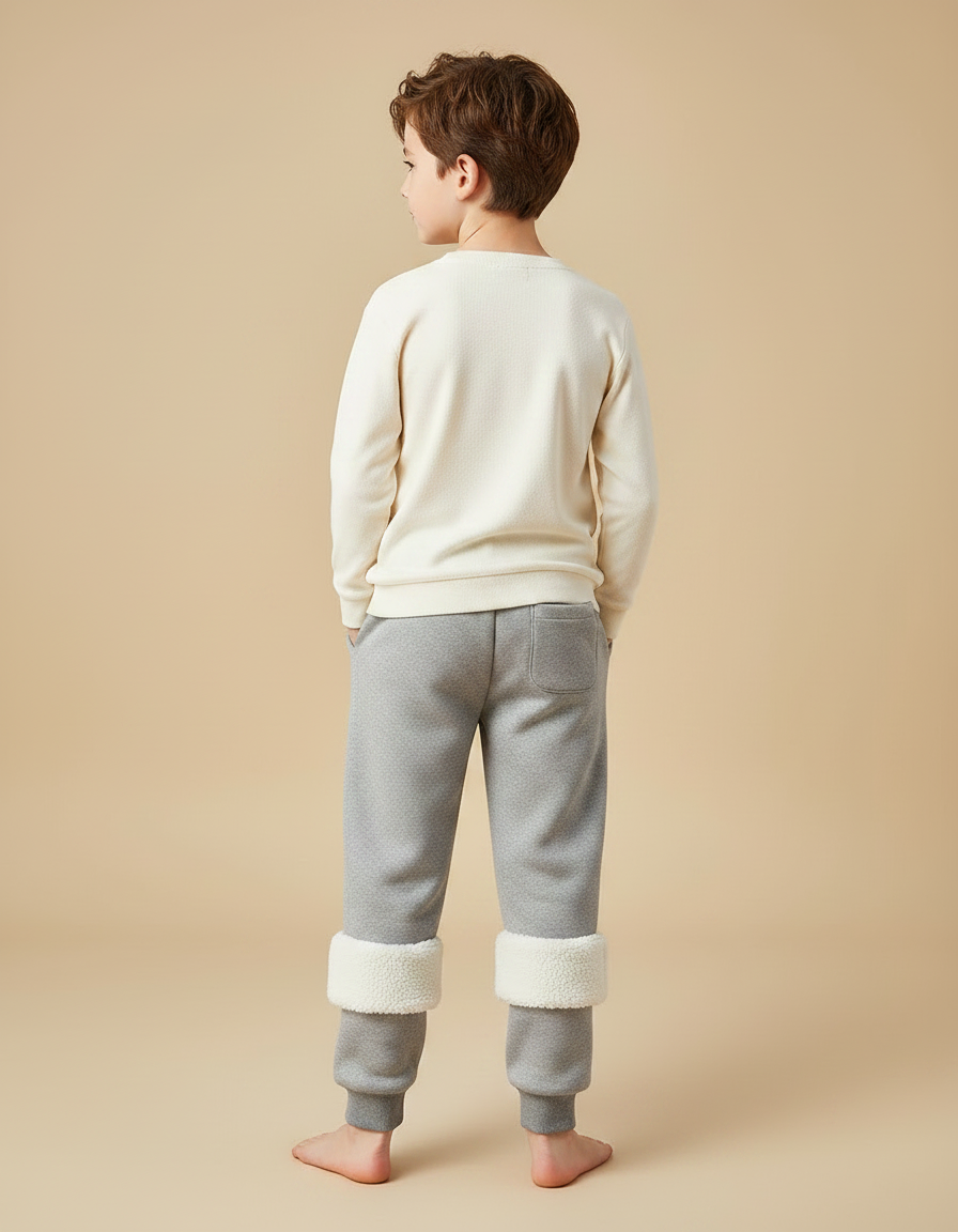 Pantalon Gris Molletonné Doublé Polaire Enfant Garçon - vue 2