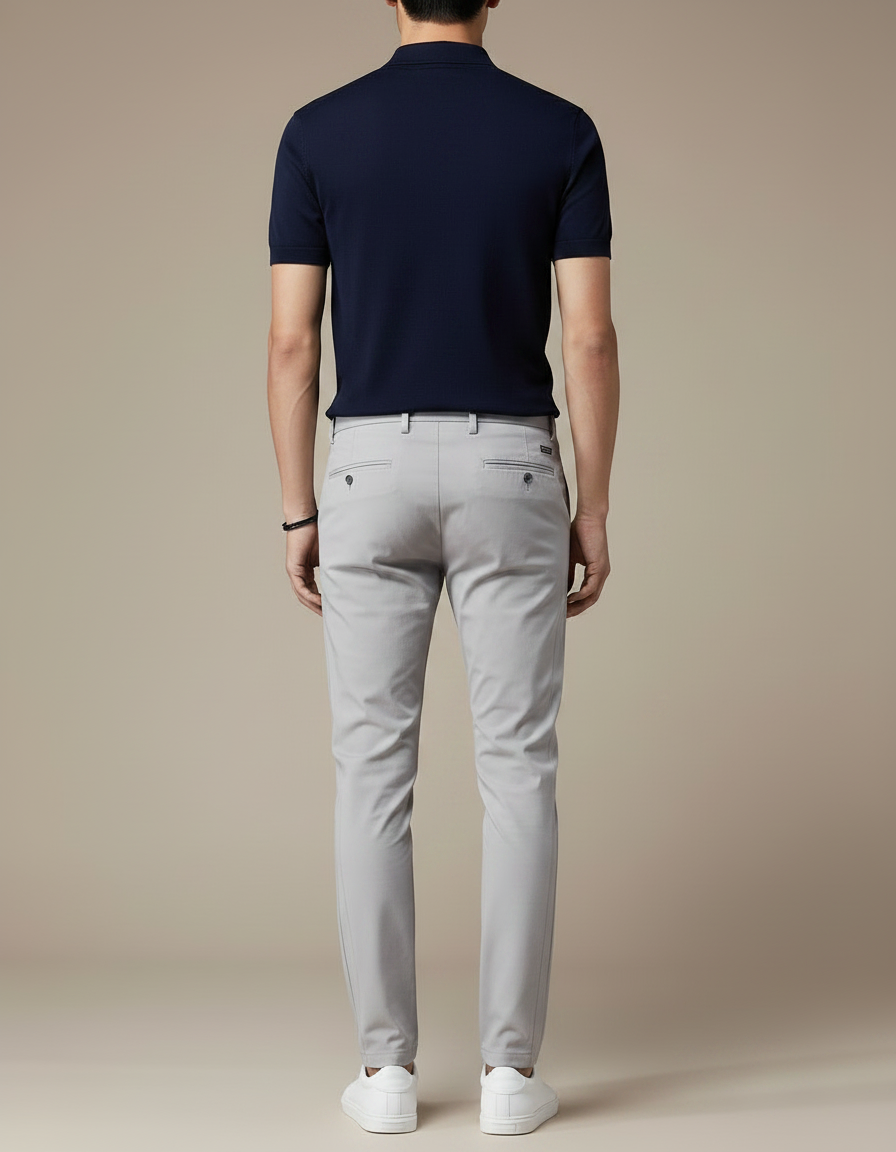 Pantalon Gris Stretch Slim Respirant Décontracté - Polyester - vue 2