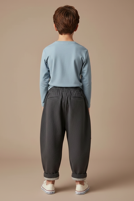 Pantalon Gris Ample Décontracté Chaud Enfant - Molleton - vue 2