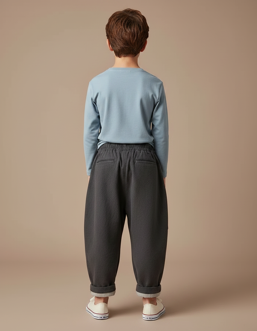 Pantalon Gris Ample Décontracté Chaud Enfant - Molleton - vue 2