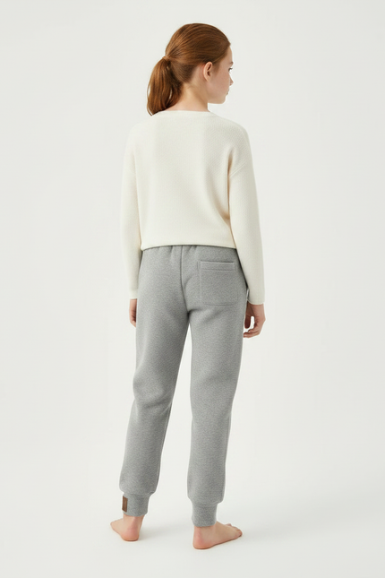 Pantalon Gris Molletonné Confortable Fille Hiver - vue 2