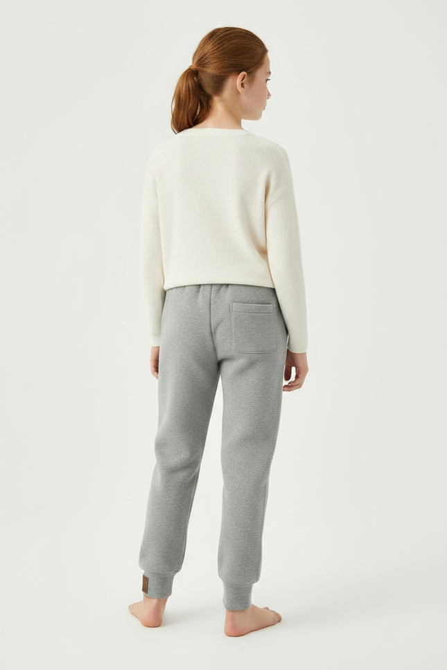 Pantalon Gris Molletonné Confortable Fille Hiver - vue 2