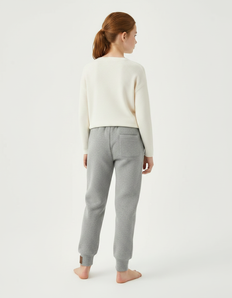 Pantalon Gris Molletonné Confortable Fille Hiver - vue 2