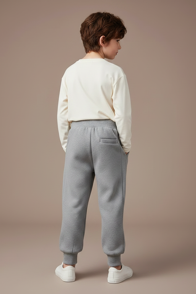 Pantalon Flanelle Gris Clair - Molleton - vue 2