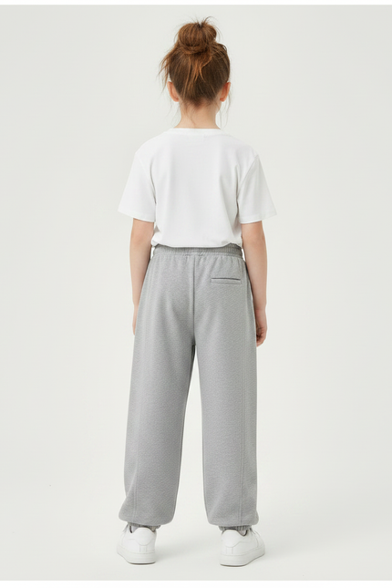 Pantalon Gris Molletonné Ample Décontracté Enfant Sport - vue 2