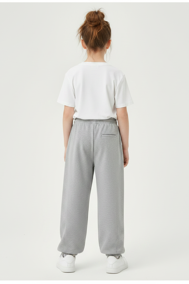 Pantalon Gris Molletonné Ample Décontracté Enfant Sport - vue 2