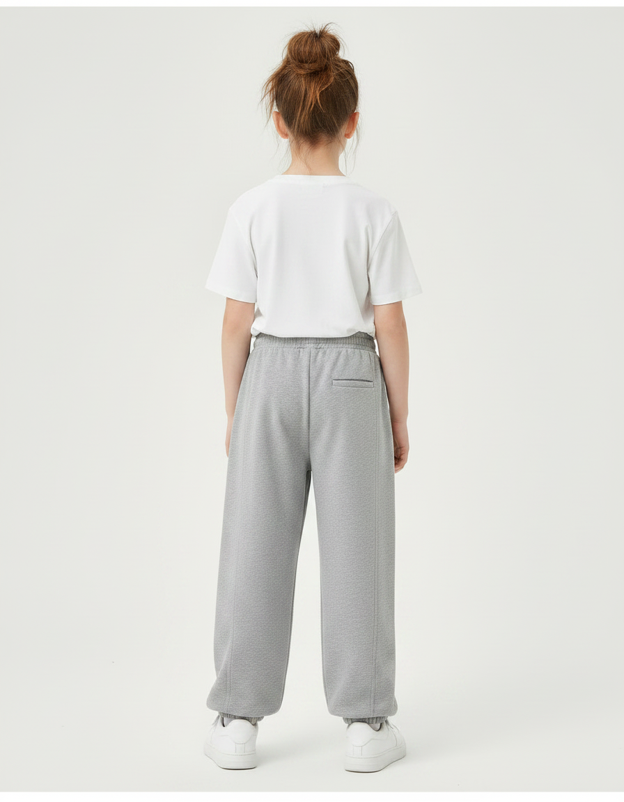 Pantalon Gris Molletonné Ample Décontracté Enfant Sport - vue 2
